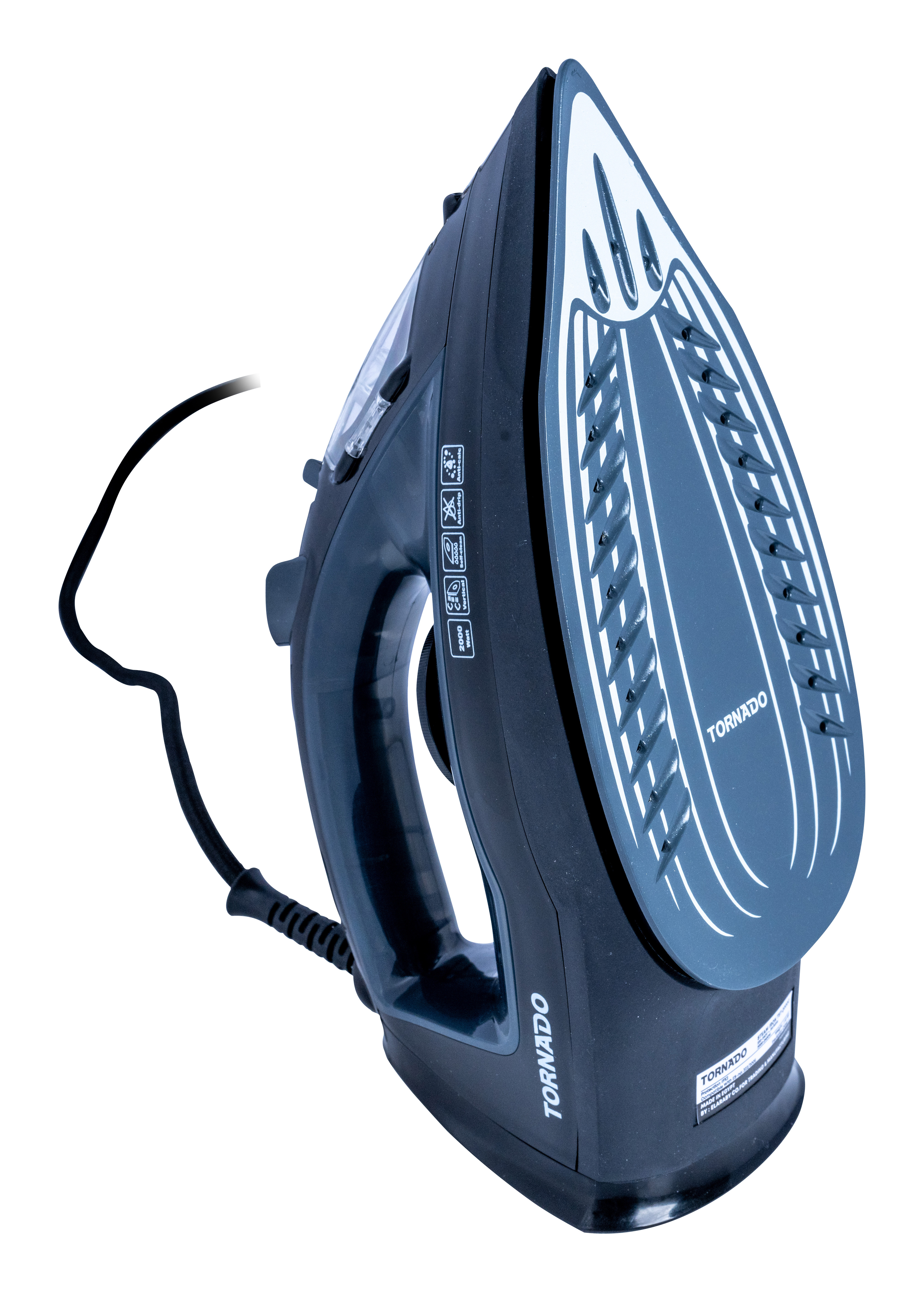 TORNADO TST-2000G fer � repasser Fer � vapeur Semelle en c�ramique 2000 W Noir