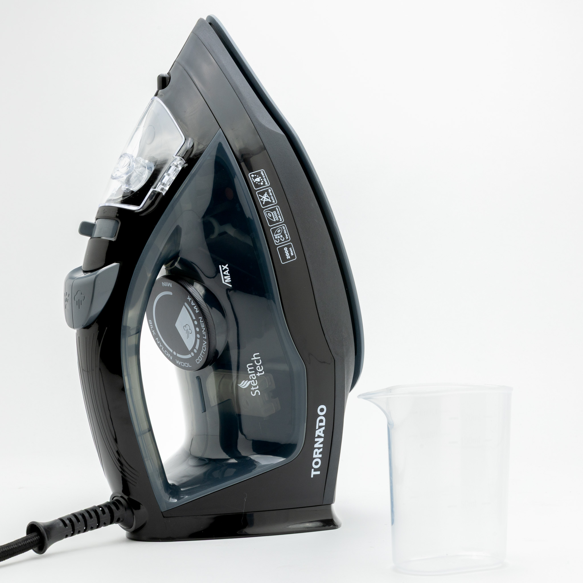 TORNADO TST-2000G fer � repasser Fer � vapeur Semelle en c�ramique 2000 W Noir