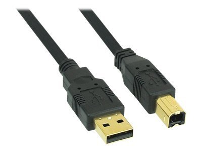 InLine USB 2.0 Cable Type A male / Type B female black, gold plated, 10m