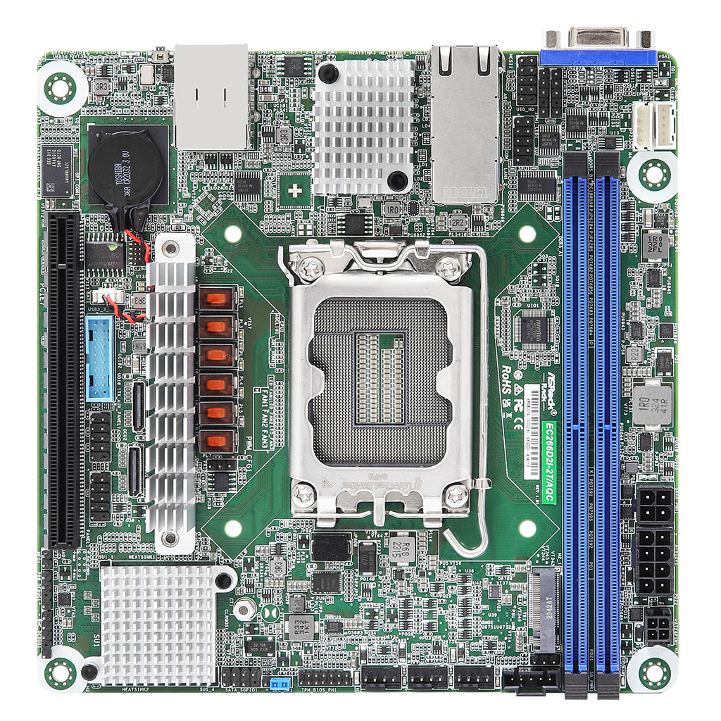 ASRock Mainboard EC266D2I-2T/AQC mini-ITX Sockel 1700 DDR5-only Single - Mainboard - Intel Sockel 1700 (Core i)