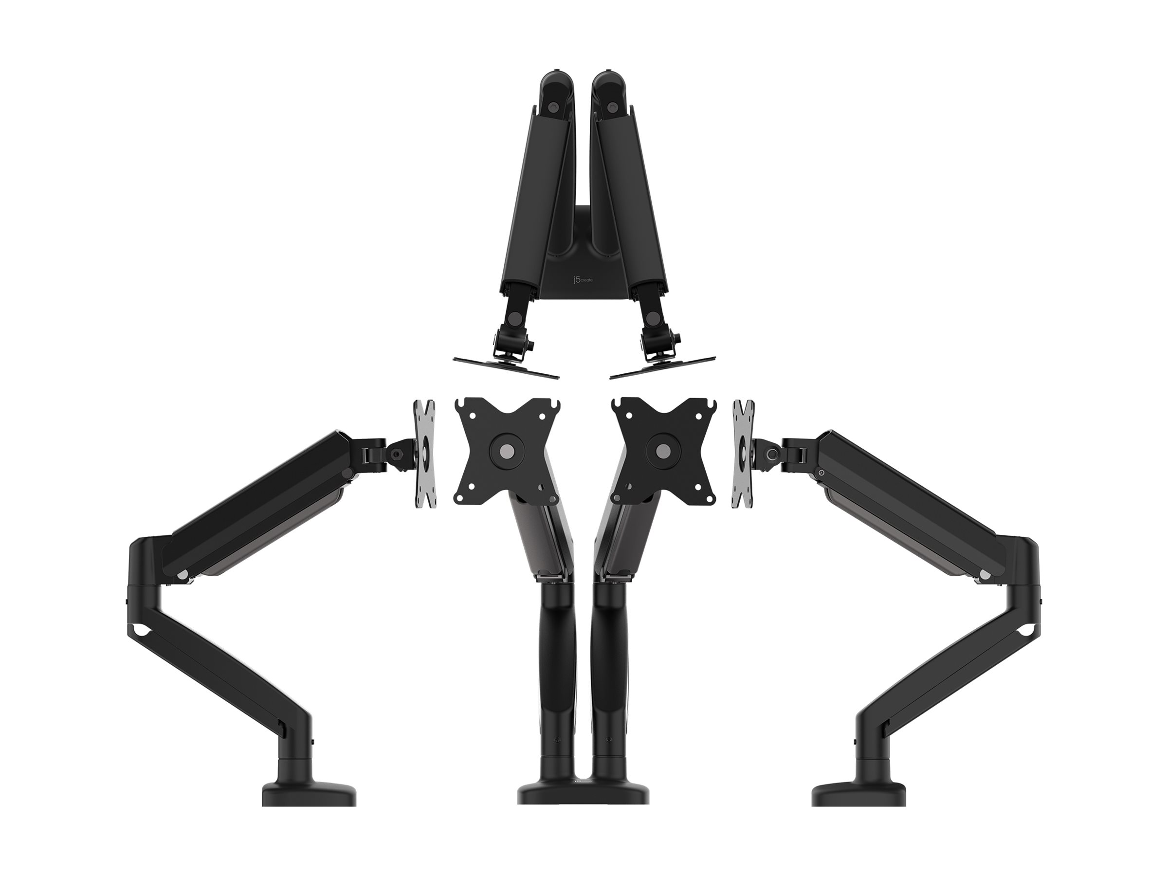 j5create JTSA102 Ergonomic Dual Monitor Mount, Black
