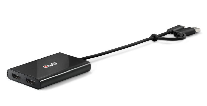 Club 3D Adapter USB-C USB A> 2x HDMI 4Ka60Hz St/Bu retail - Adapter - Digital/Daten