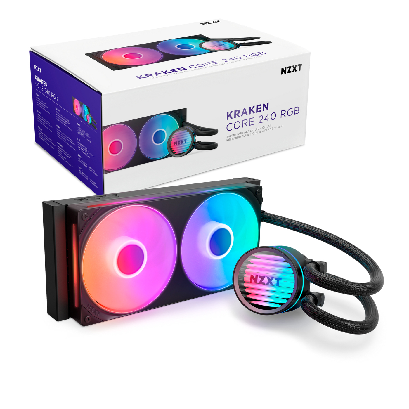 NZXT Kraken Core 240 RGB Processeur Kit de refroidissement du liquide 12 cm Noir 1 pi�ce(s)