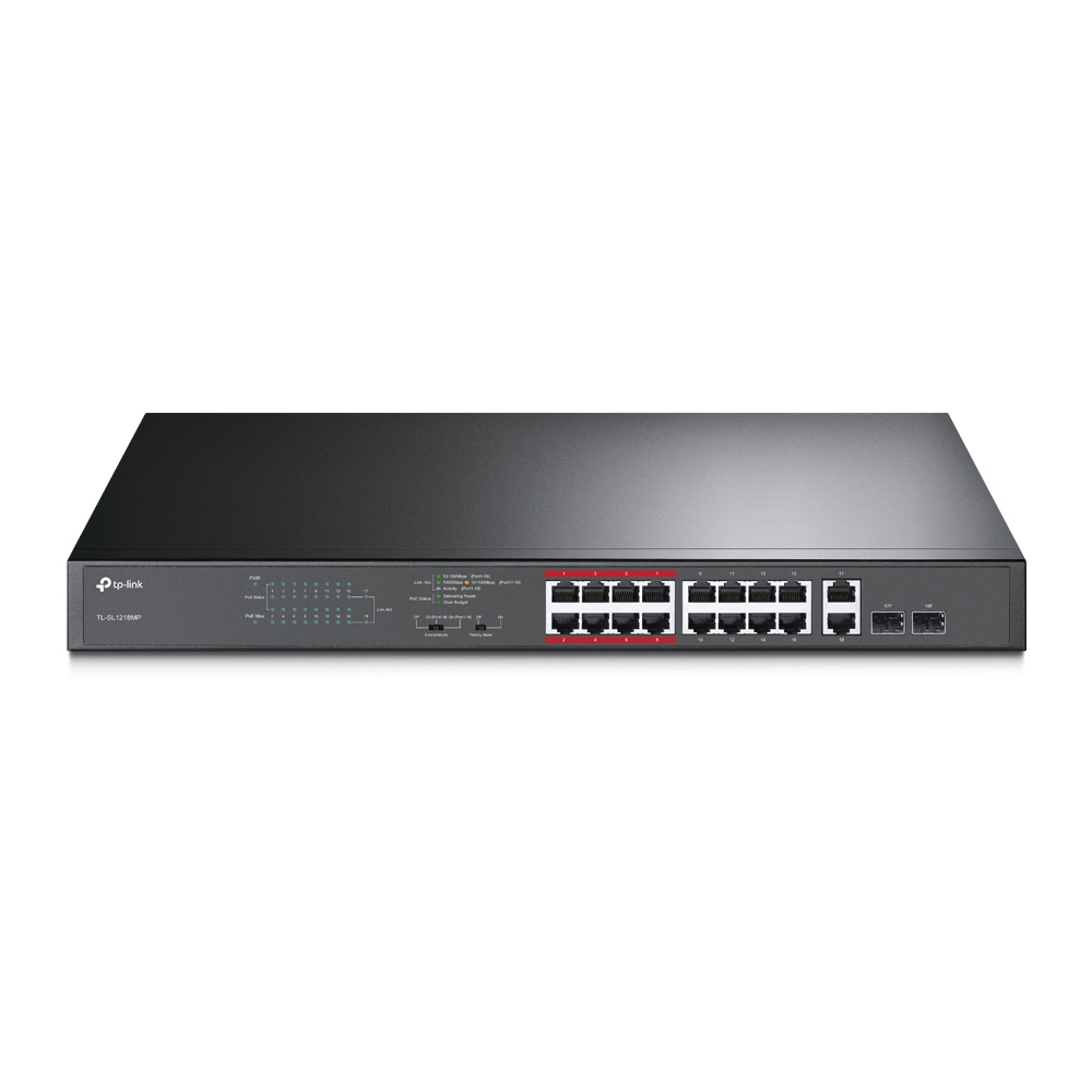 TP-LINK TL-SL1218MP - Switch - unmanaged - 16 x 10/100 (PoE+)