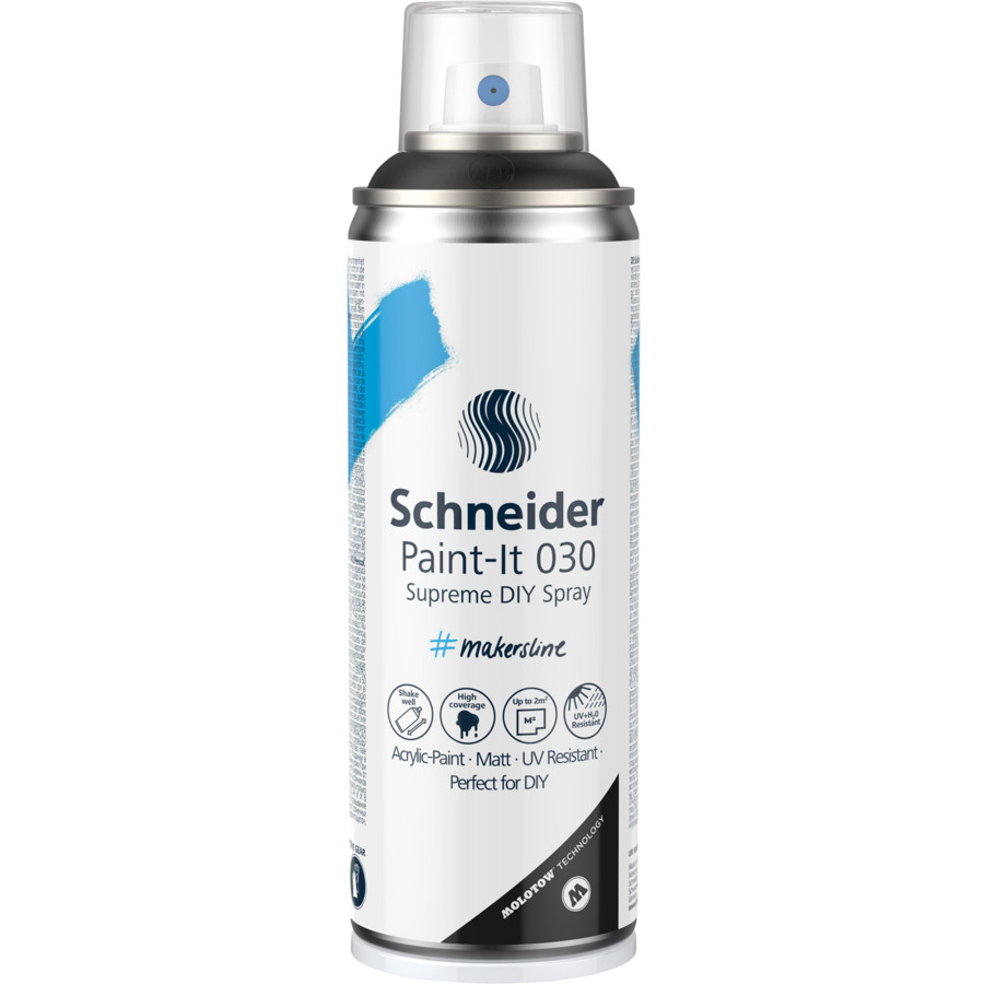 Schneider Schreibger�te Paint-It 030 Supreme DIY pintura acr�lica 200 ml Negro Bote de spray