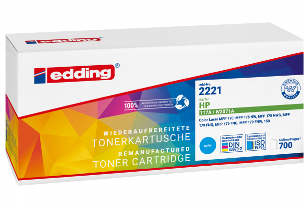 EDDING EDD-2221 cyan Toner kompatibel zu HP 117A W2071A - Kompatibel - Tonereinheit