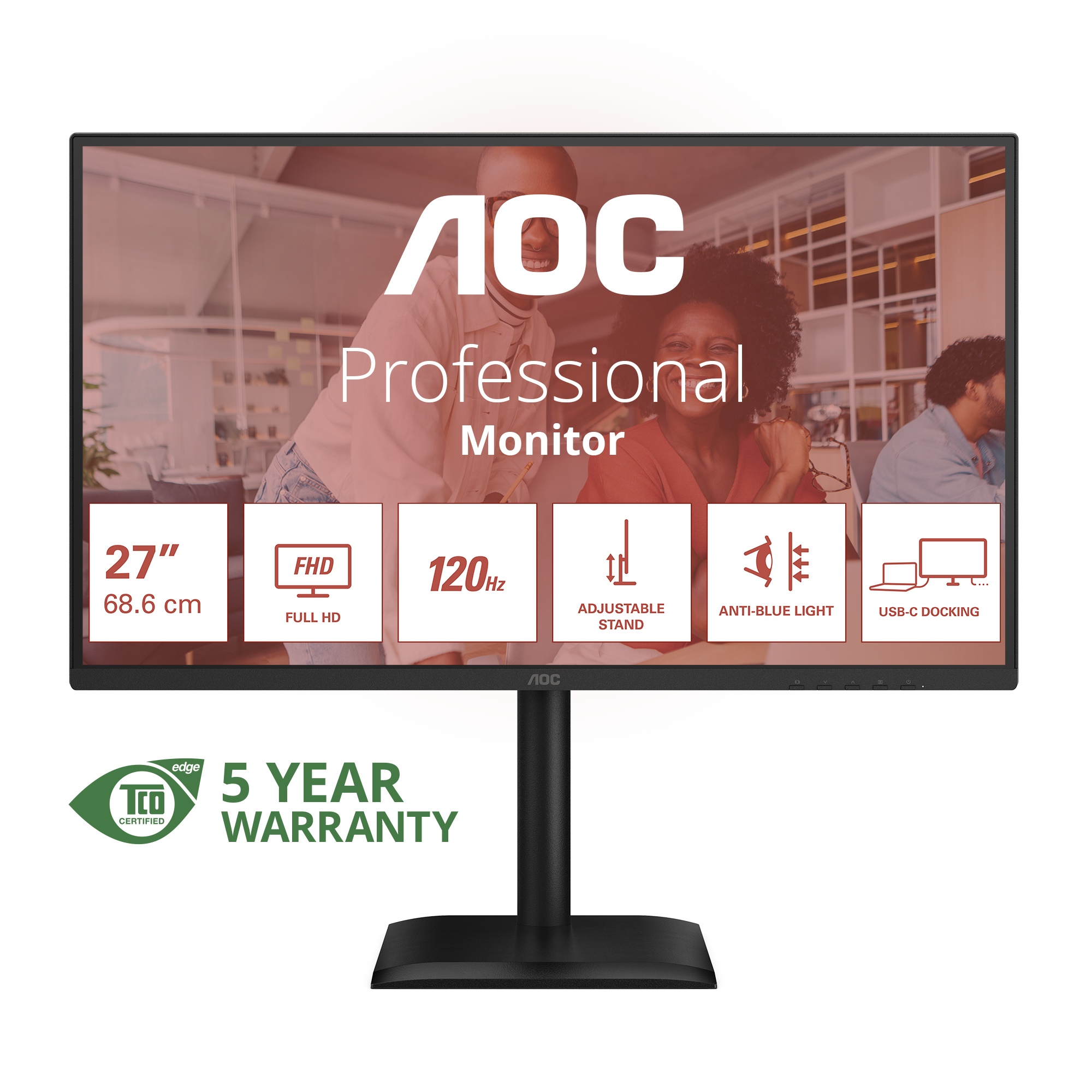 AOC 27E4CV computer monitor 68.6 cm (27) 1920 x 1080 pixels Full HD LED Black