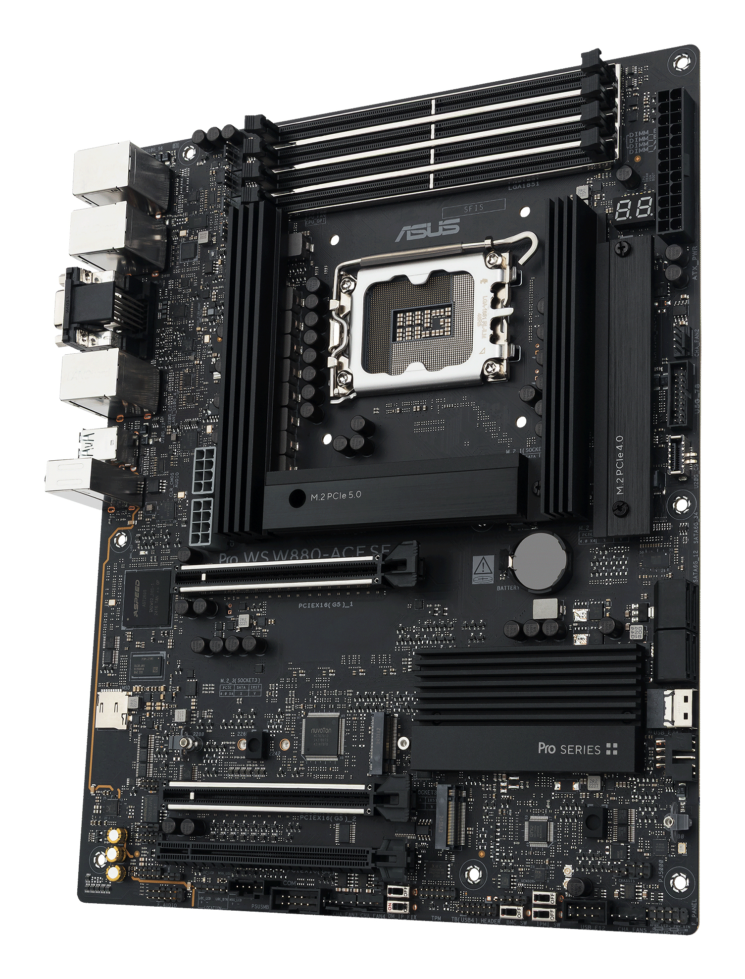 ASUS Pro WS W880-ACE SE - Motherboard - ATX - LGA1851-Sockel - W880 Chipsatz - USB4, USB 3.2 Gen 2x2, USB 3.2 Gen 2, USB 3.2 Gen 1 - 2 x 2.5 Gigabit LAN, Gigabit LAN - Onboard-Grafik - HD Audio (8-Kanal)