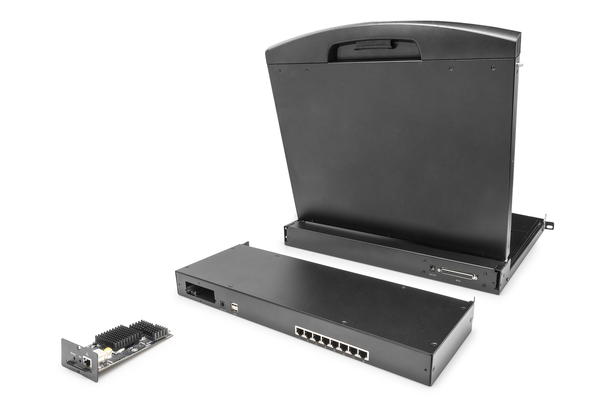 Digitus Commutateur clavier-vido-souris Cat.5 modulaire, 8 ports