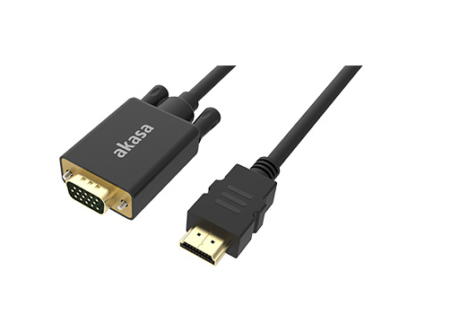 Akasa AK-CBHD26-20BK adaptador de cable de v�deo 2 m HDMI tipo A (Est�ndar) VGA (D-Sub) Negro
