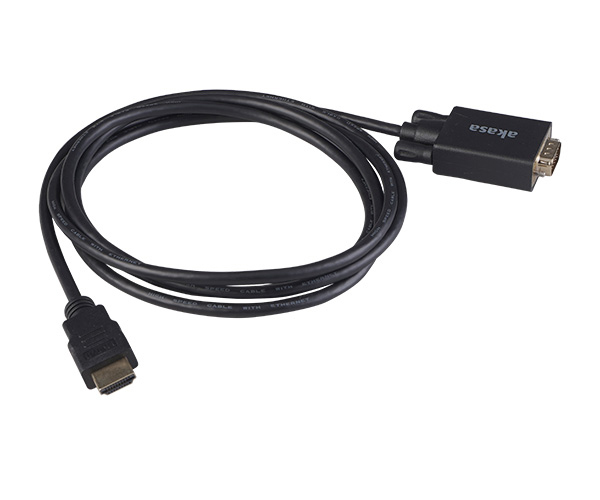 Akasa AK-CBHD26-20BK adaptador de cable de v�deo 2 m HDMI tipo A (Est�ndar) VGA (D-Sub) Negro
