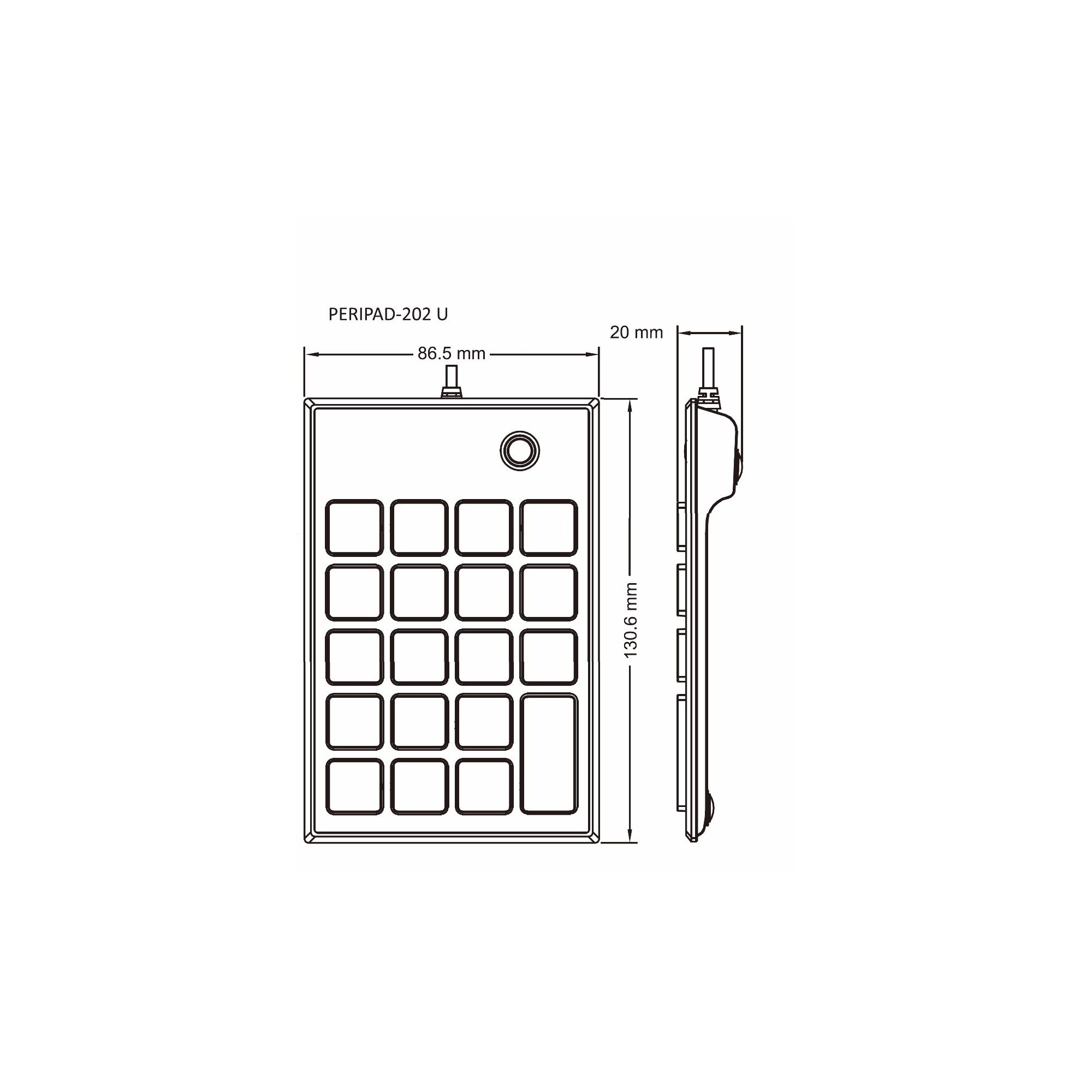 Perixx PERIPAD-202U numeric keypad Universal USB Black