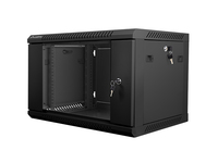 Lanberg WF01-6406-10B - Wandmontiertes Regal - 6U - 60 kg - Sperrschloss - Ablageschienen - Verbessertes Kabelmanagement