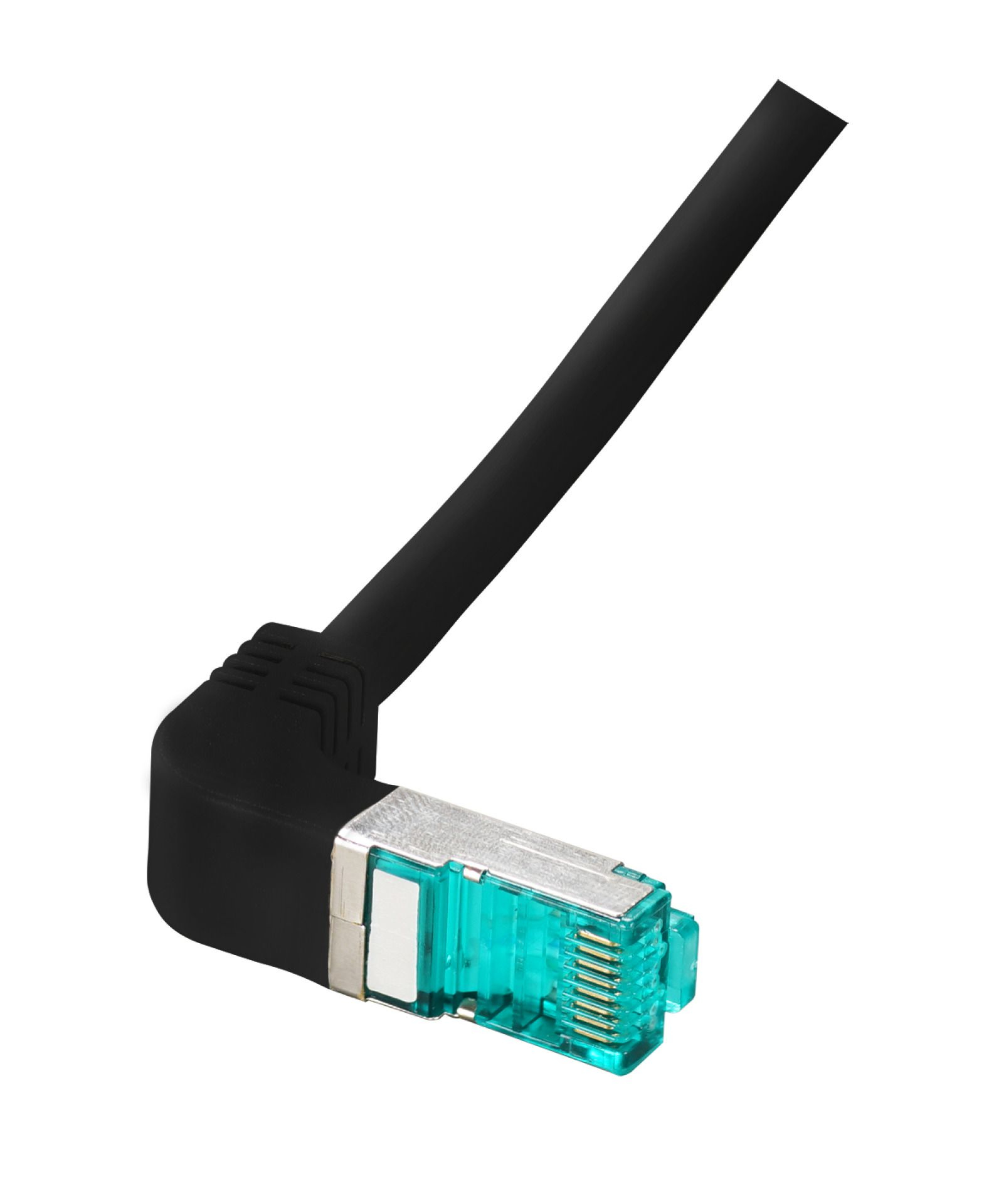 EFB Elektronik EFB MK6001W0,25B - Patchkabel Cat.6a, S/FTP, gewinkelt / gerade, 0,25 m, schwarz