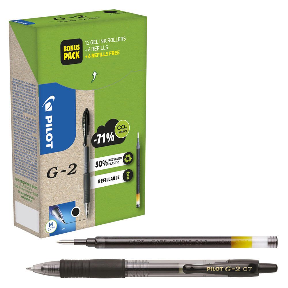 PILOT PEN G2 Greenpack Gelschreiber-Set blau 0.4 mm 2605003G12M