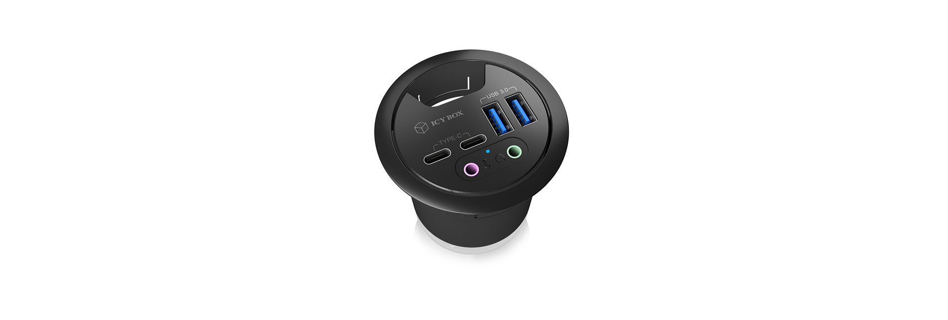 ICY BOX IB-HUB1403B - Hub - 2 x SuperSpeed USB 3.0 + 2 x USB-C