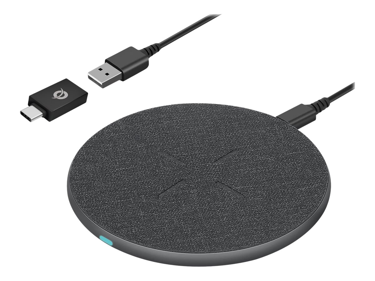 Conceptronic GORGON03G cargador de dispositivo mvil Auriculares, Smartphone Gris USB Cargador inalmbrico Carga rpida Interior