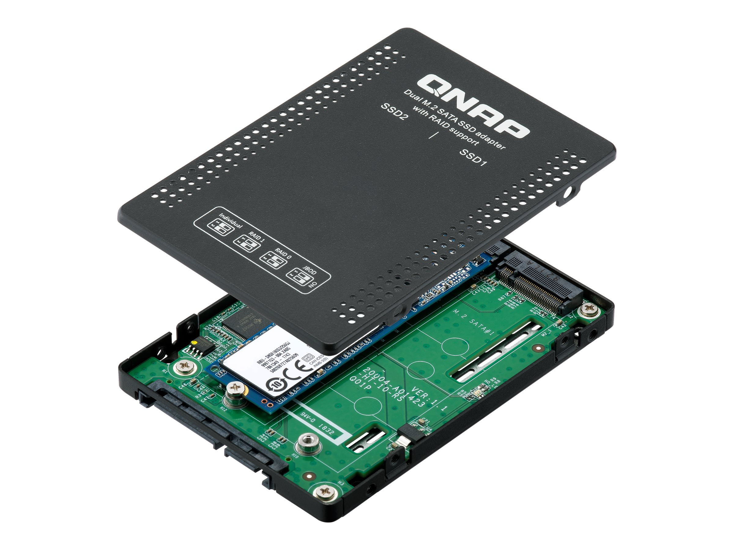 QNAP QDA-A2MAR Botier de disques de stockage Enceinte ssd Noir M.2