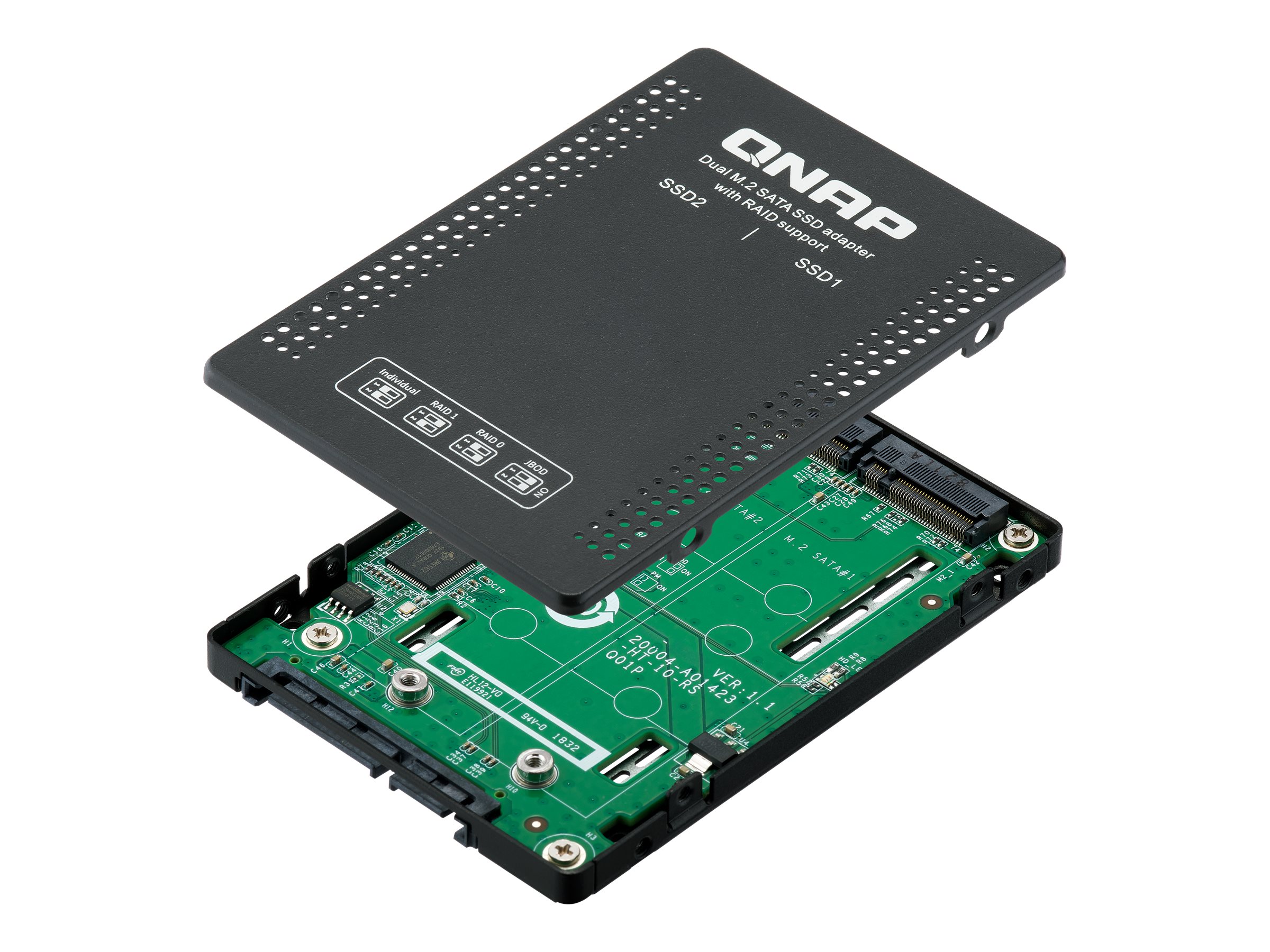 QNAP QDA-A2MAR Botier de disques de stockage Enceinte ssd Noir M.2