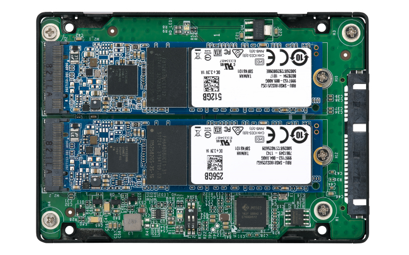 QNAP QDA-A2MAR Botier de disques de stockage Enceinte ssd Noir M.2