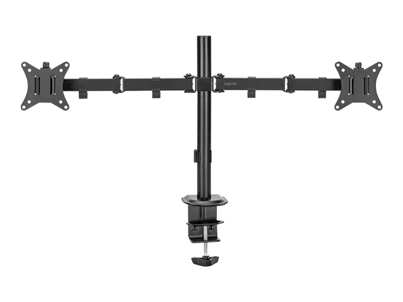 LogiLink Befestigungskit (Tischmontage) - einstellbarer Doppelarm - f�r 2 Monitore - Arml�nge: 376 mm - Kunststoff, Stahl - Schwarz - Bildschirmgr��e: 43.2-81.3 cm (17-32)