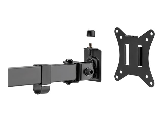 LogiLink Befestigungskit (Tischmontage) - einstellbarer Doppelarm - f�r 2 Monitore - Arml�nge: 376 mm - Kunststoff, Stahl - Schwarz - Bildschirmgr��e: 43.2-81.3 cm (17-32)