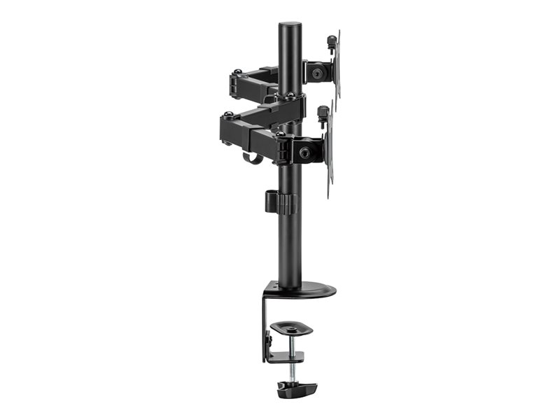 LogiLink Befestigungskit (Tischmontage) - einstellbarer Doppelarm - f�r 2 Monitore - Arml�nge: 376 mm - Kunststoff, Stahl - Schwarz - Bildschirmgr��e: 43.2-81.3 cm (17-32)