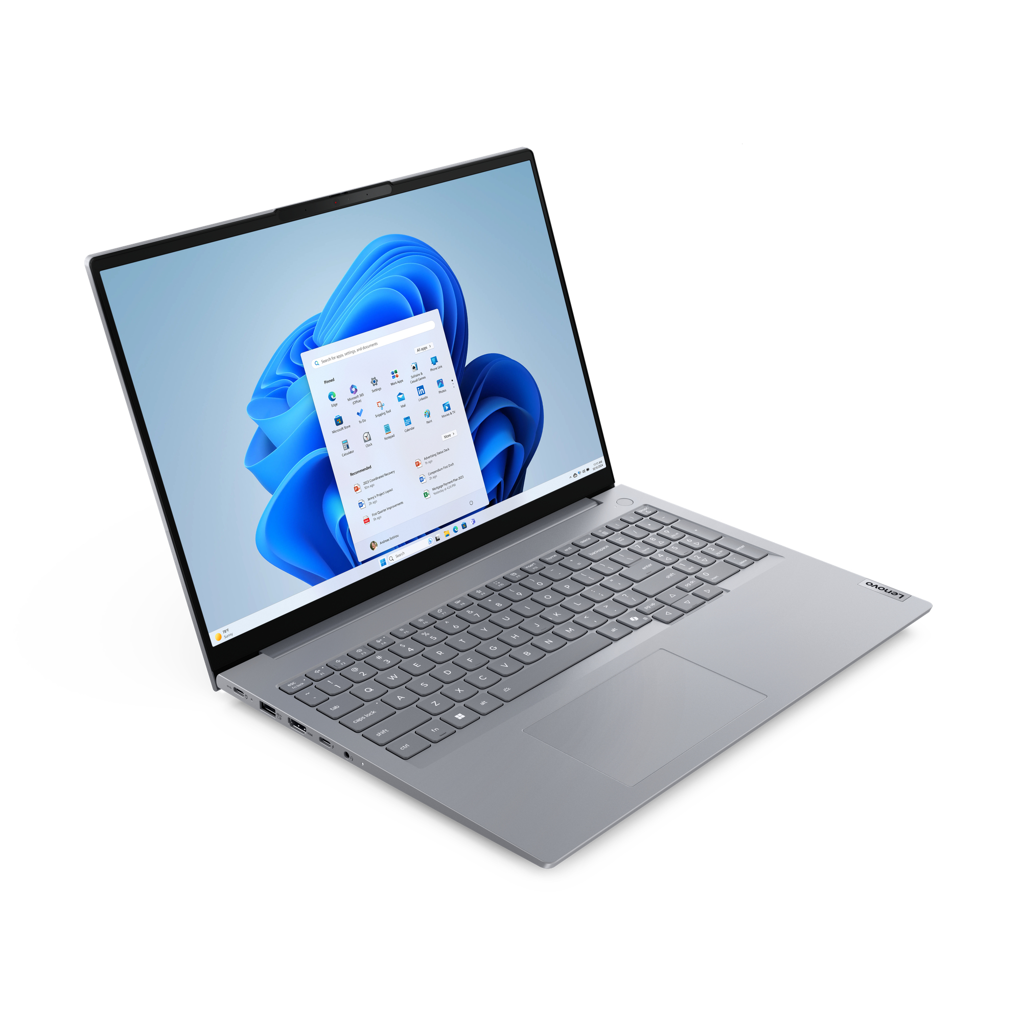 Lenovo ThinkBook 16 G8 IAL Intel Core Ultra 5 135H Laptop 40.6 cm (16) WUXGA 16 GB DDR5-SDRAM 512 GB SSD Wi-Fi 6E (802.11ax) Windows 11 Pro German Grey