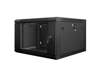 Lanberg WF01-6606-10B - Wandmontiertes Regal - 6U - 60 kg - Sperrschloss - Ablageschienen - Verbessertes Kabelmanagement