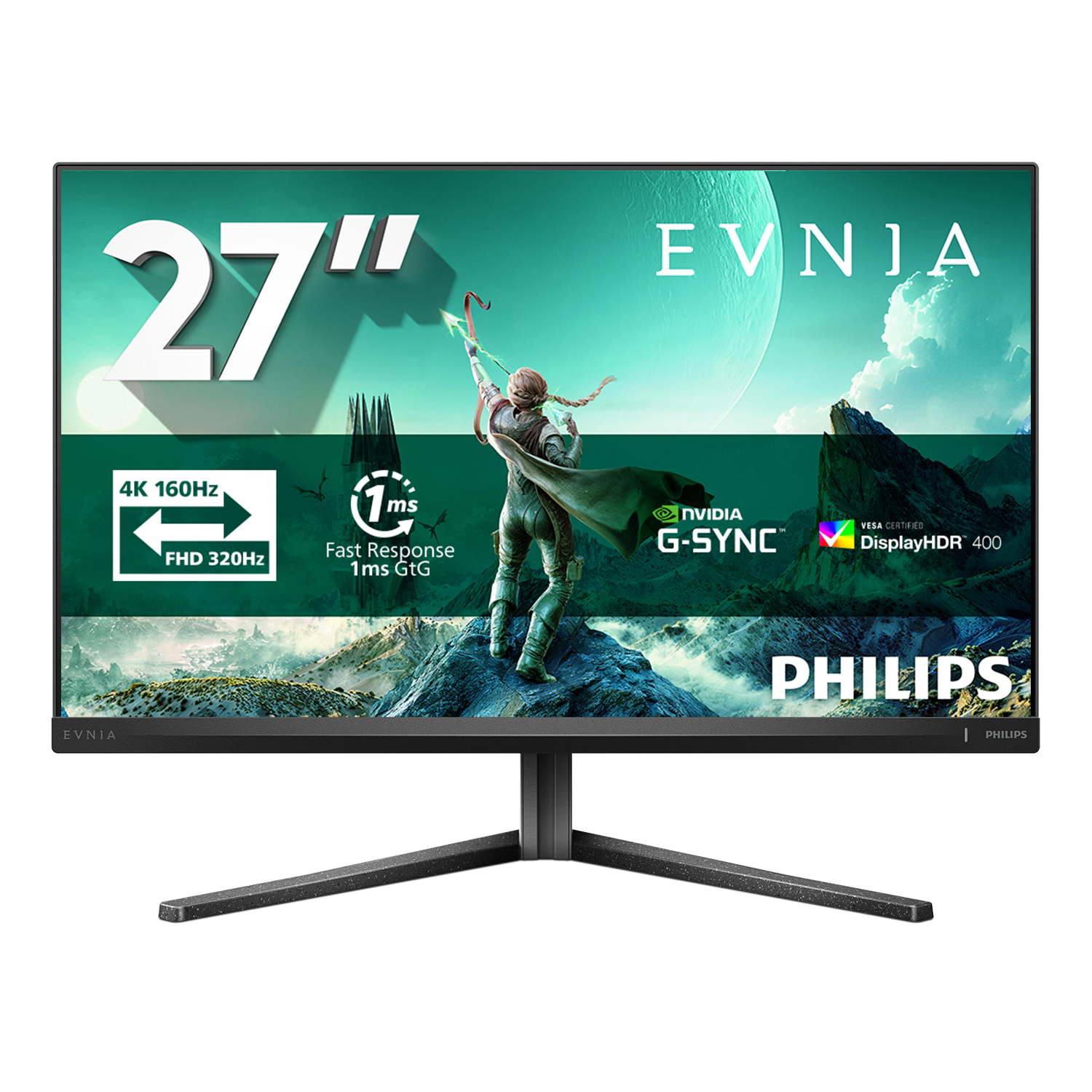 Philips Evnia 3000 27M2N3800A/00 computer monitor 68.6 cm (27) 3840 x 2160 pixels 4K Ultra HD LCD Black