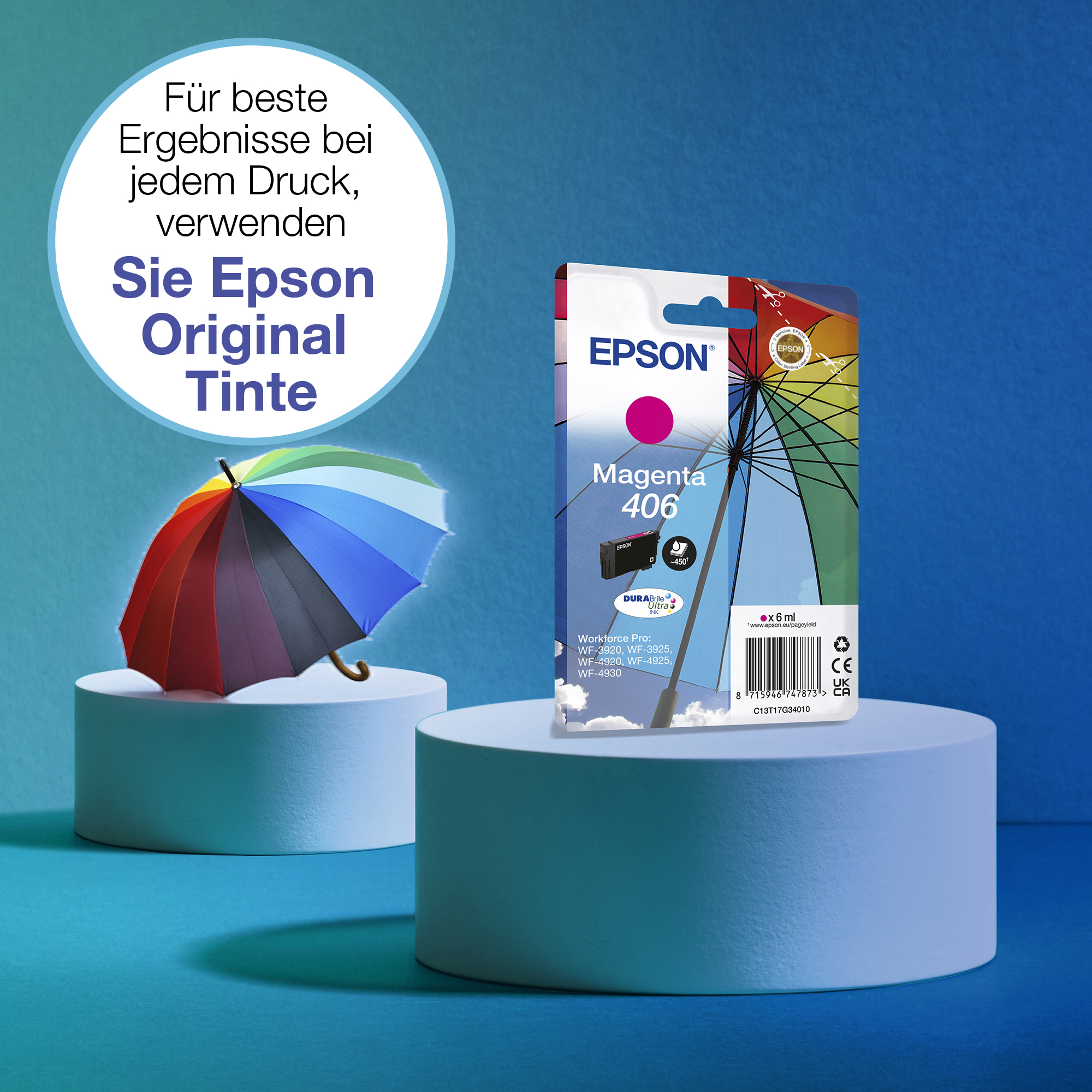 Epson Singlepack Magenta 406 Umbrella DURABrite Ultra Ink