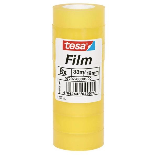 Tesa Tesafilm - B�ro-Klebeband - 19 mm x 33 m - Polypropylenfolie - transparent (Packung mit 8)