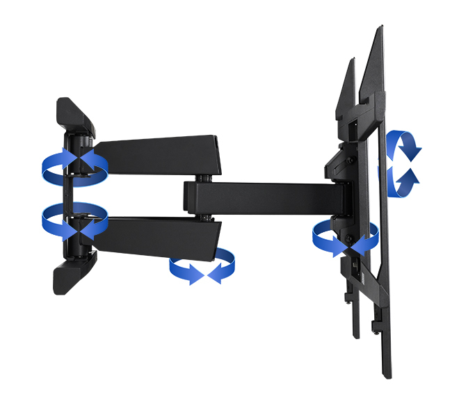 B-TECH BT8228 - Befestigungskit (Doppelauslegerarm, Wandmontage) - robust - f�r Flachbildschirm - Schwarz - Bildschirmgr��e: 165-305 cm (65-120)