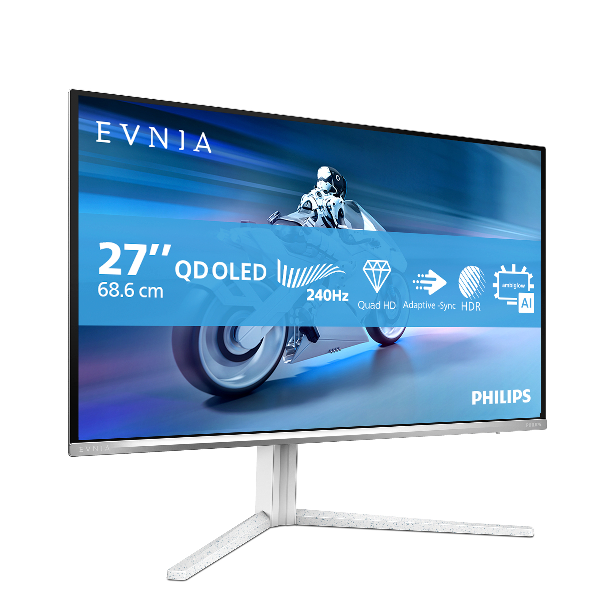 Philips Evnia 6000 27M2N6501L/00 computer monitor 67.3 cm (26.5) 2560 x 1440 pixels Quad HD QD-OLED White
