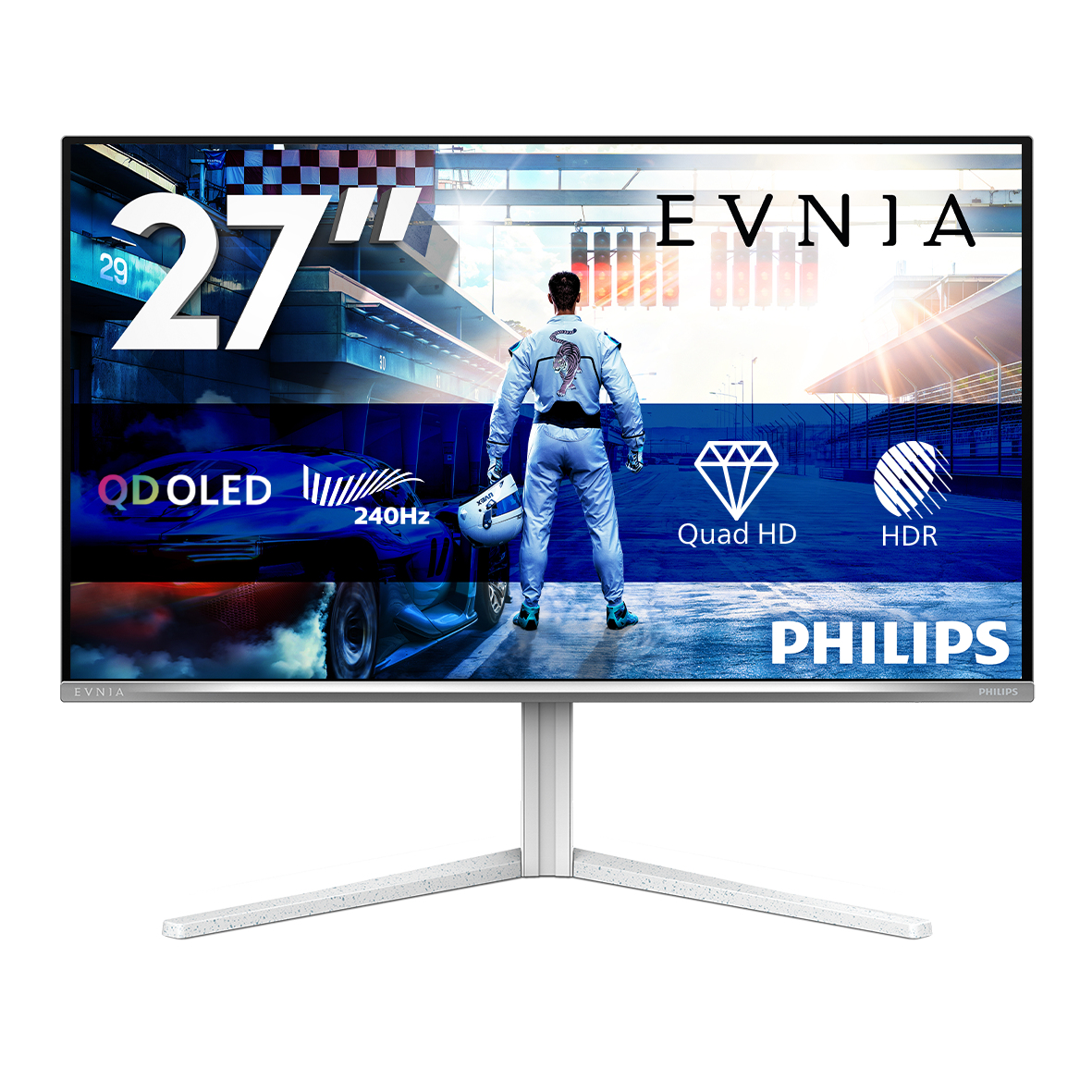 Philips Evnia 6000 27M2N6501L/00 computer monitor 67.3 cm (26.5) 2560 x 1440 pixels Quad HD QD-OLED White