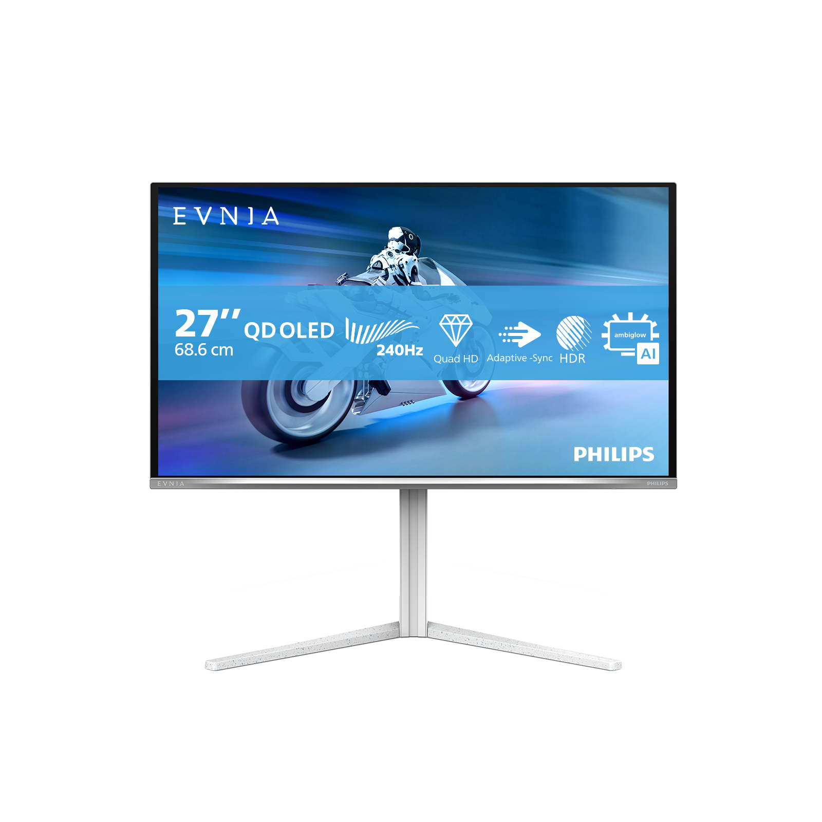 Philips Evnia 6000 27M2N6501L/00 Monitor PC 67,3 cm (26.5) 2560 x 1440 Pixel Quad HD QD-OLED Bianco
