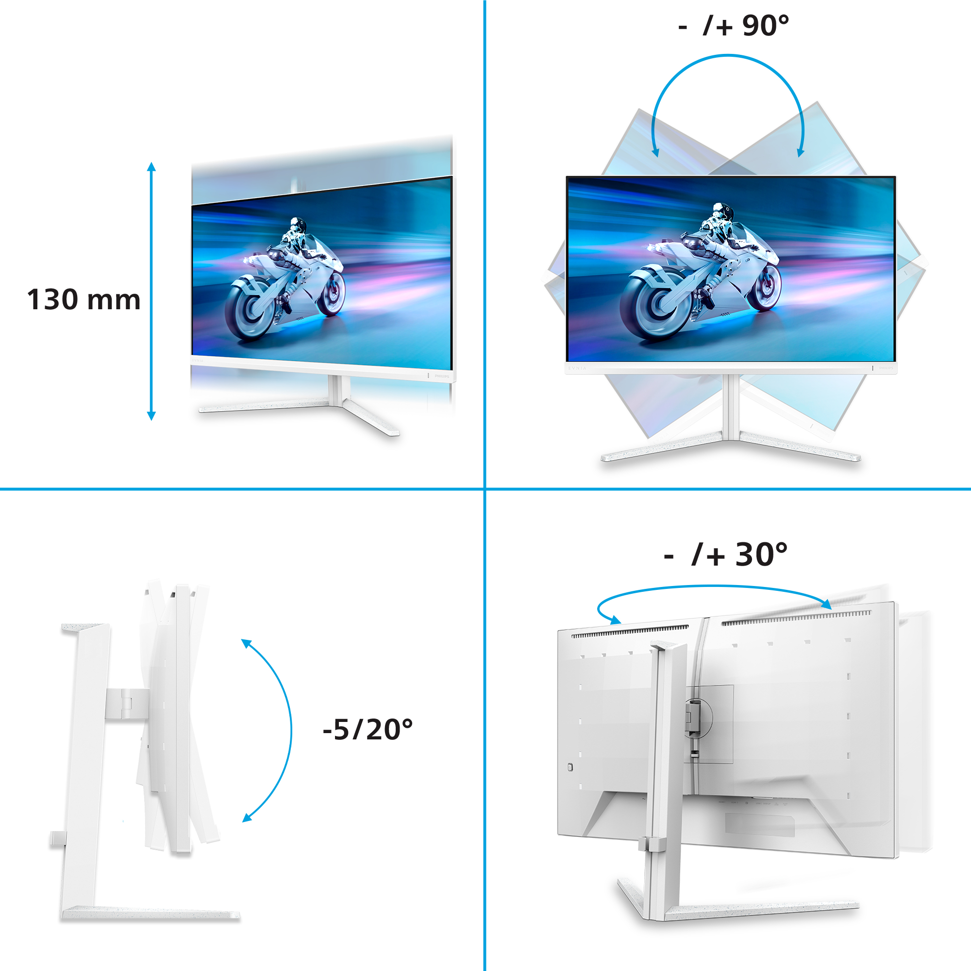 Philips Evnia 6000 27M2N6501L/00 Monitor PC 67,3 cm (26.5) 2560 x 1440 Pixel Quad HD QD-OLED Bianco