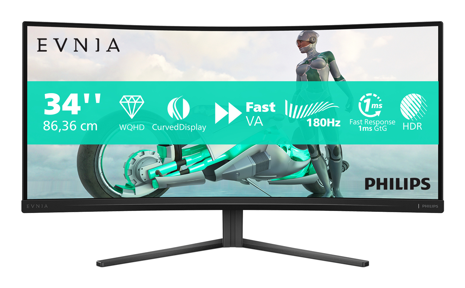 Philips Evnia 34M2C3500L/00 pantalla para PC 86,4 cm (34) 3440 x 1440 Pixeles Wide Quad HD LCD Negro