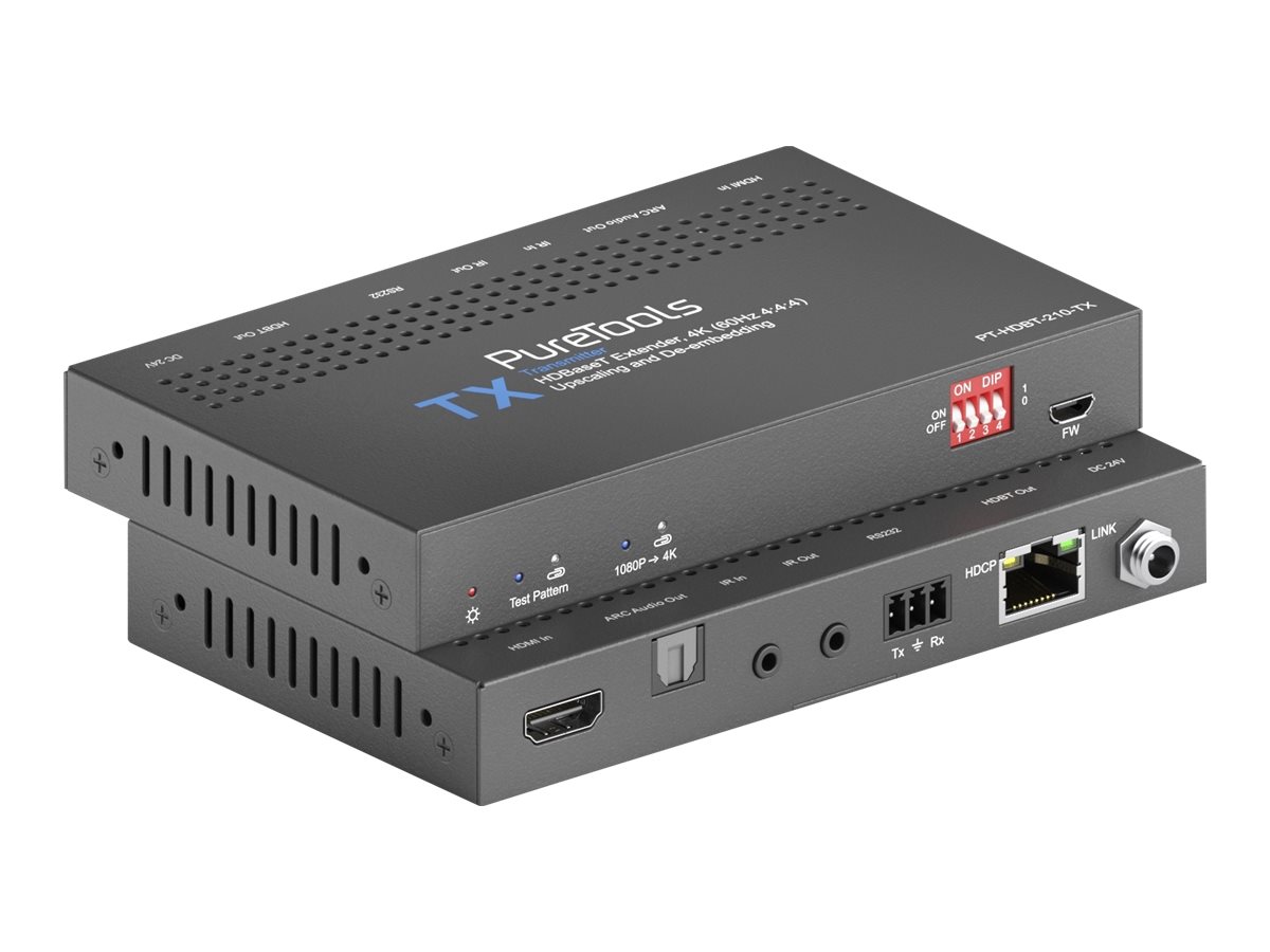 PureTools PT-HDBT-210 AV extender AV transmitter & receiver Black