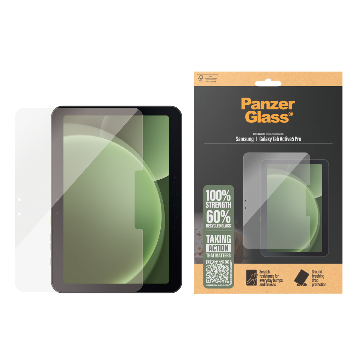 PanzerGlass � Screen Protector Samsung Galaxy Tab Active5 Pro | Ultra-Wide Fit Pellicola proteggischermo trasparente 1 pz