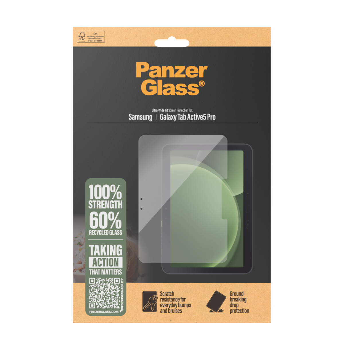 PanzerGlass � Screen Protector Samsung Galaxy Tab Active5 Pro | Ultra-Wide Fit Pellicola proteggischermo trasparente 1 pz