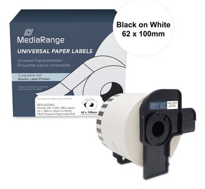 MediaRange MRBDK11202 �tiquette � imprimer Blanc Imprimante d�tiquette non-adh�sive