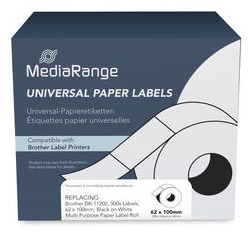 MediaRange MRBDK11202 �tiquette � imprimer Blanc Imprimante d�tiquette non-adh�sive