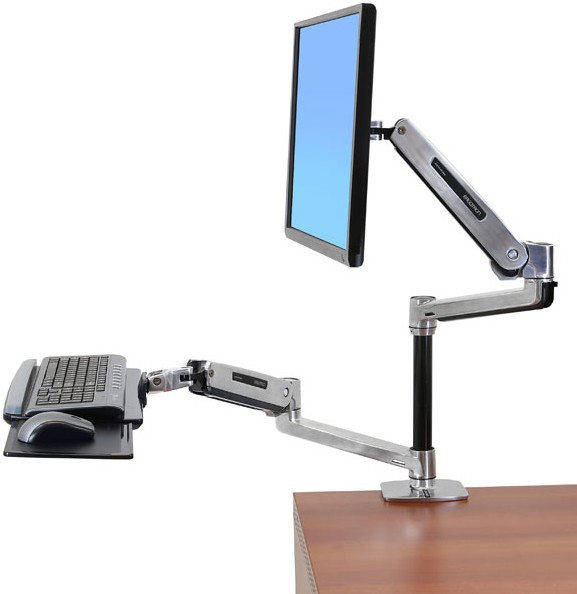 Ergotron LX HD Sit-Stand Desk Mount LCD Arm - Befestigungskit - fr LCD-Display - verriegelbar - Aluminium - Polished Aluminum - Bildschirmgre: bis zu 116,8 cm (bis zu 46 Zoll)