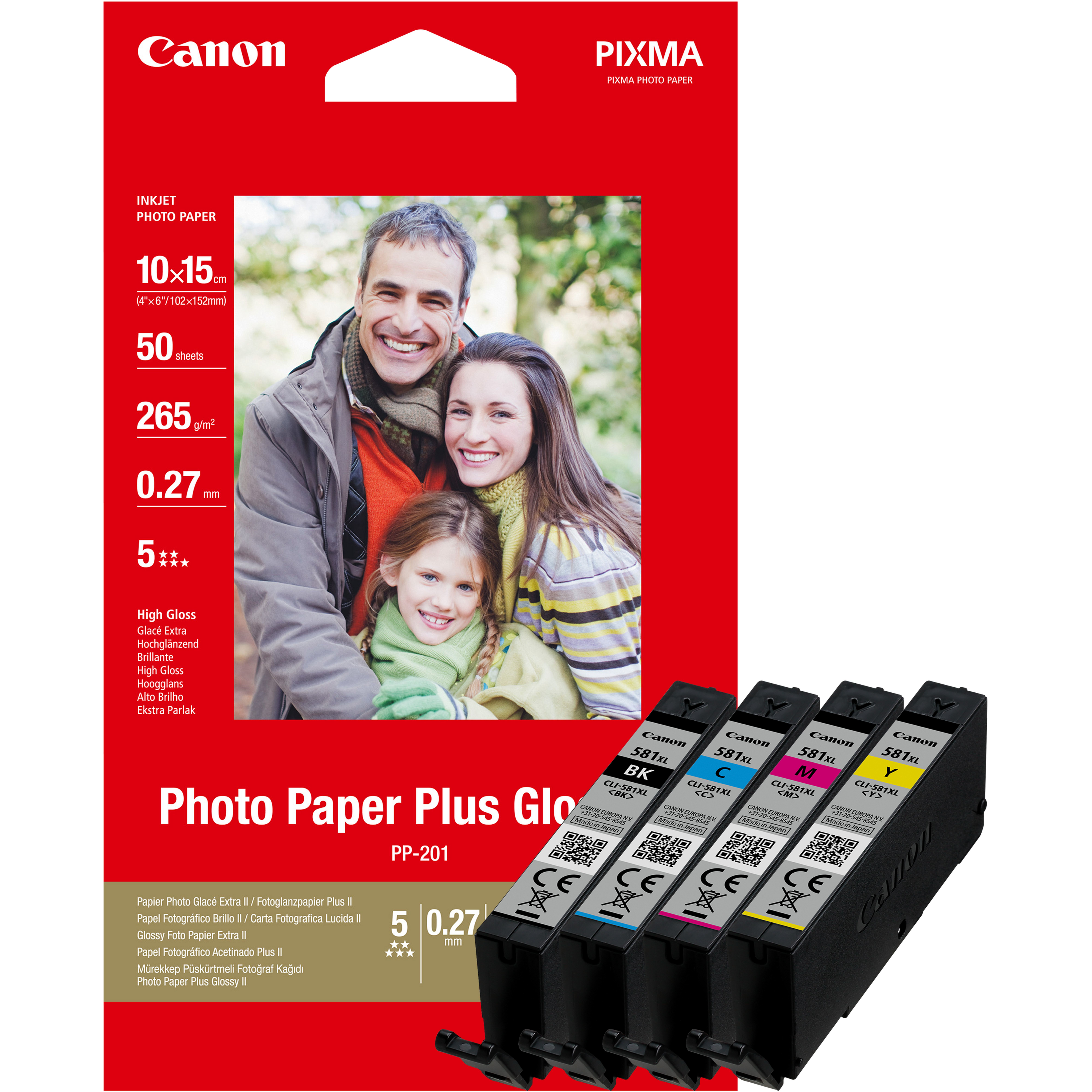 Canon CLI-581XXL Extra High Capacity 6 Colour Ink Cartridge Multipack