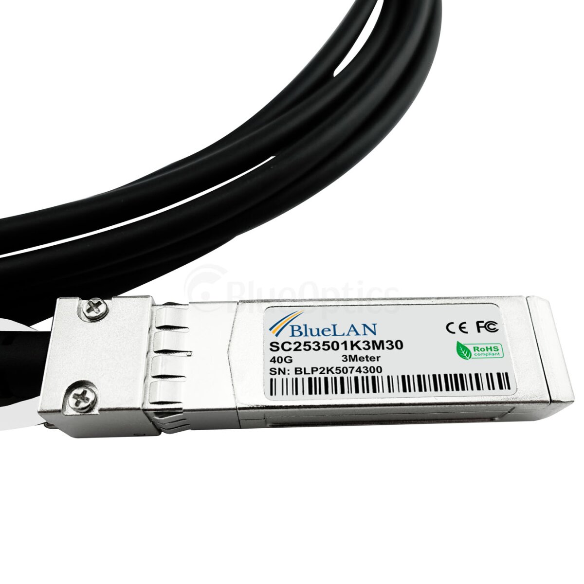 BlueOptics Extreme Networks EQPC40PC010C01X4 BlueLAN QSFP DAC SC253501K3M30