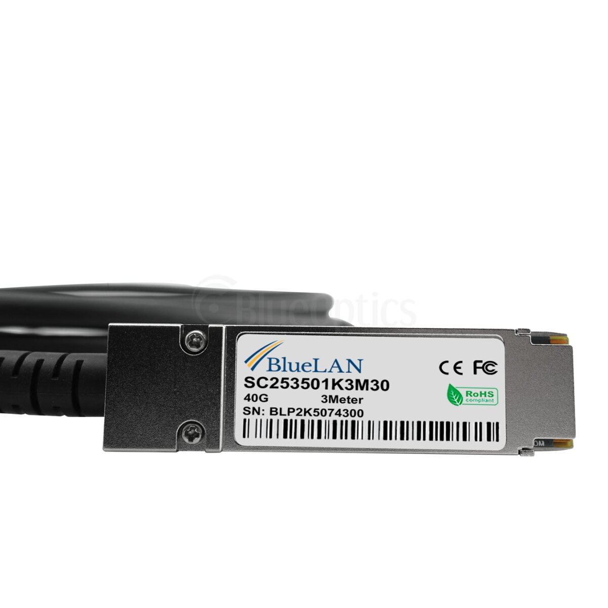 BlueOptics Extreme Networks EQPC40PC010C01X4 BlueLAN QSFP DAC SC253501K3M30