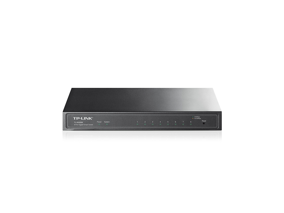 TP-Link TL-SG2008 switch di rete Gestito L2/L2+ Gigabit Ethernet (10/100/1000) Nero