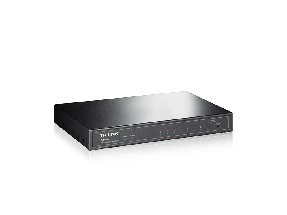 TP-Link TL-SG2008 switch di rete Gestito L2/L2+ Gigabit Ethernet (10/100/1000) Nero