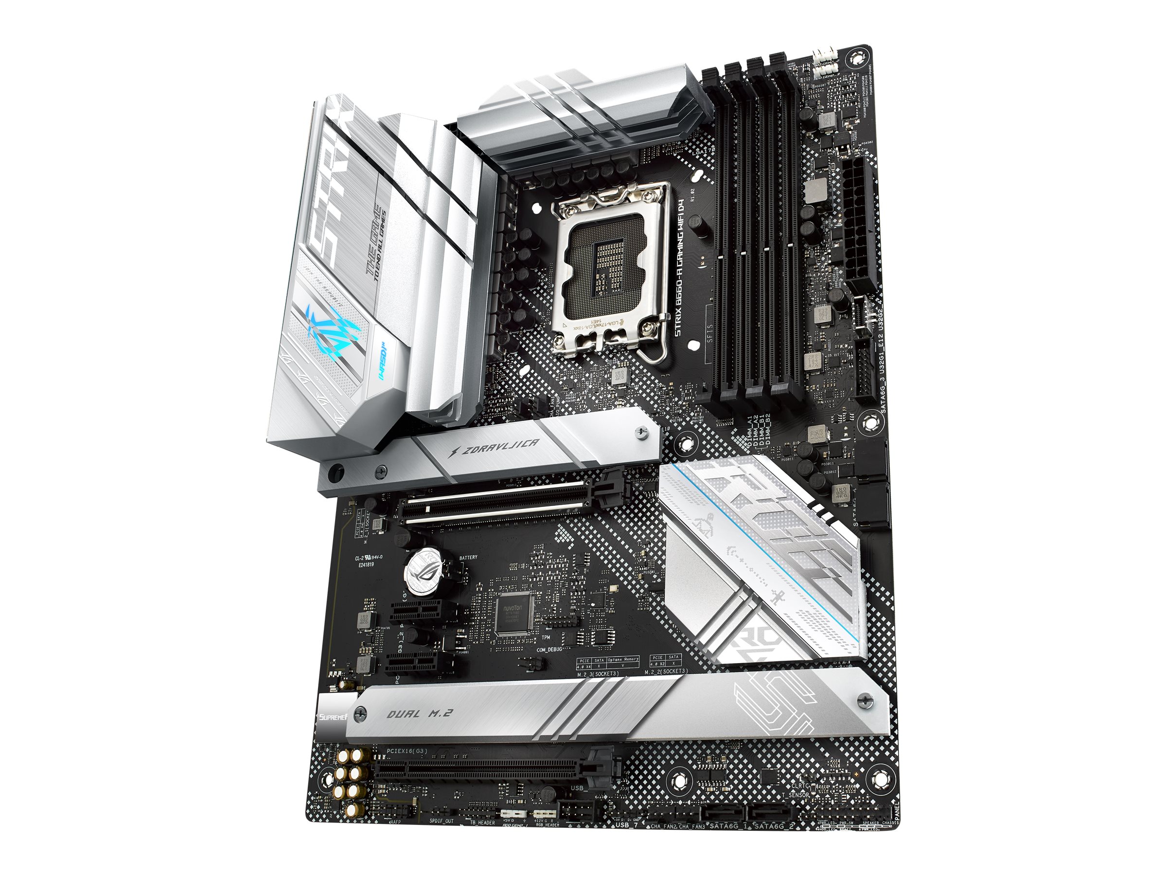 ASUS ROG STRIX B660-A GAMING WIFI D4 - Motherboard - ATX - LGA1700-Sockel - B660 Chipsatz - USB-C Gen2, USB-C Gen1, USB 3.2 Gen 1, USB 3.2 Gen 2, USB-C Gen 2x2 - 2.5 Gigabit LAN, Wi-Fi 6, Bluetooth - Onboard-Grafik (CPU erforderlich)